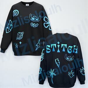 Disney Stitch 626 - Long Sleeve Graphic T-Shirt - Black -  Multi Size - New